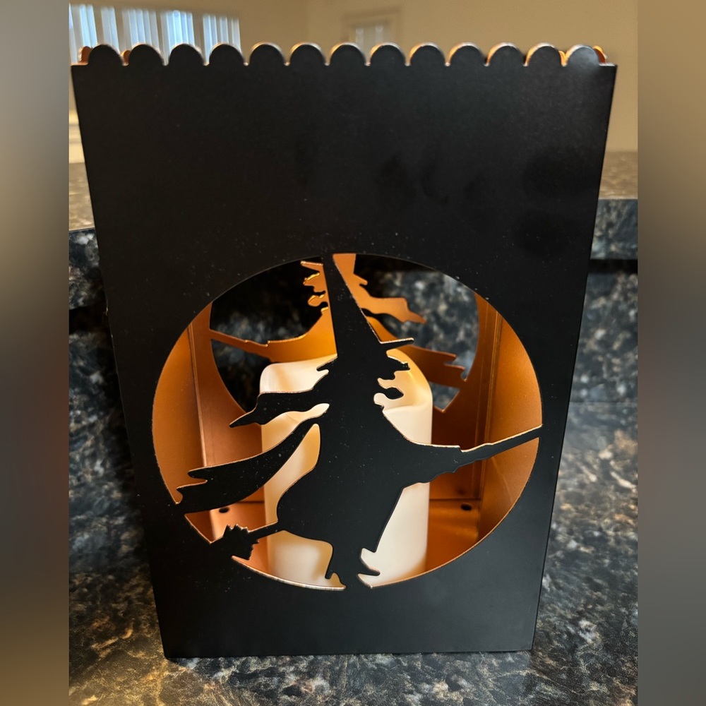 Halloween Witch Silhouette Candle Holder